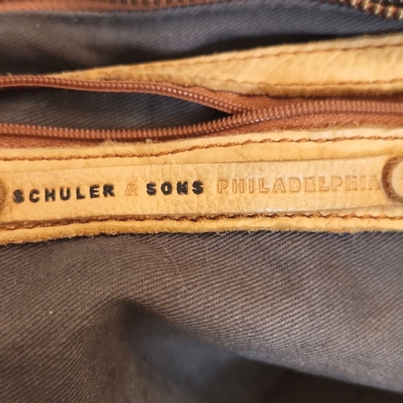 Womens Schuler & Sons Anthropologie gray tie dye & leather shoulder bag. - Picture 11 of 14